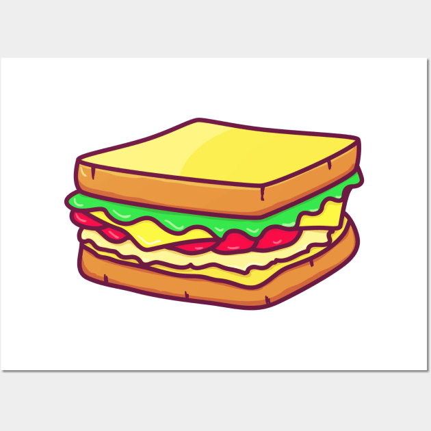 Sandwich Cartoon Wall Art by PhotoSphere